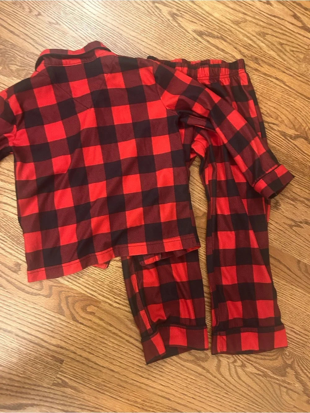 Boys Cat & Jack Red and Black Plaid Two-Piece Pajama Set